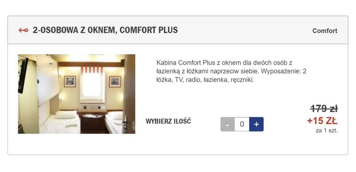 Stena line - proces rezerwacji kabiny