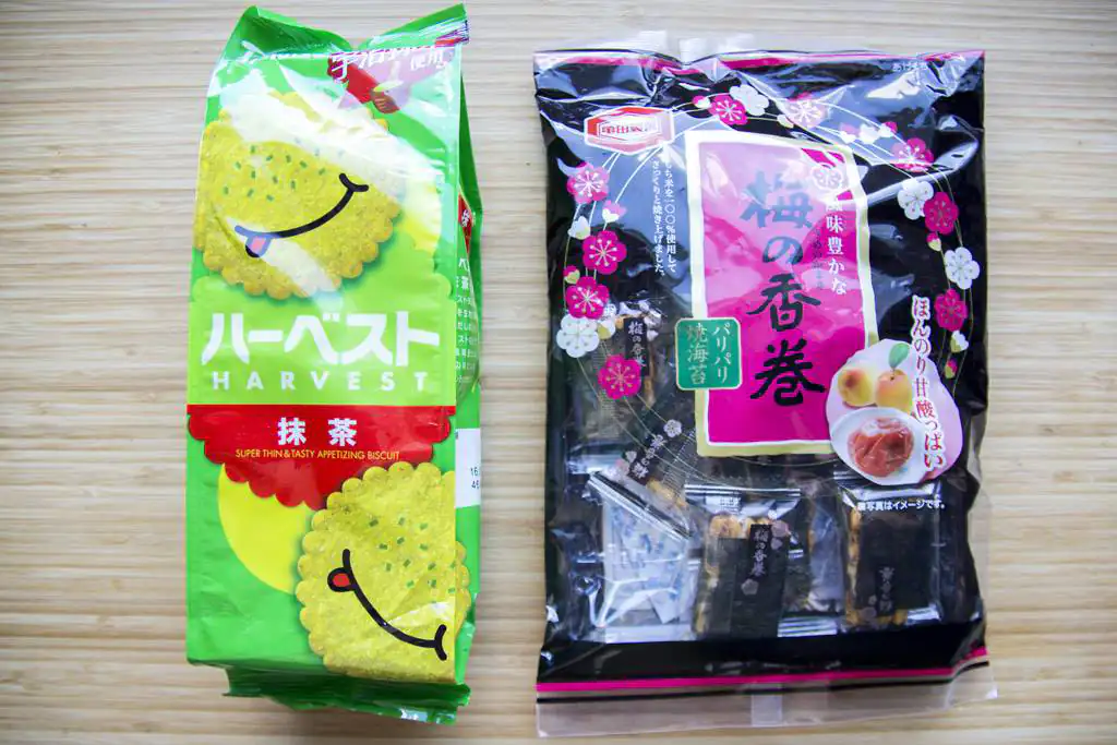 Zakupy w Japonii - ciastka o smaku zielonej herbaty